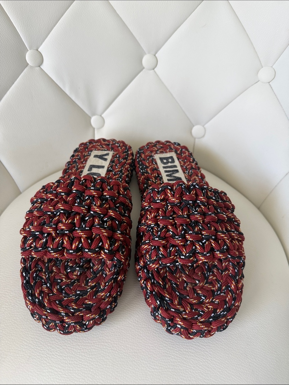 BIMBA Y LOLA Rope Knitted Multicolor Braided Slide Sandals 8US 38EU - Picture 3 of 16